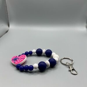 Silicone Beaded Keychain Bracelet - HANDMADE #174